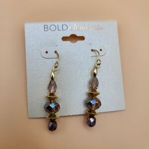 BOLD elements Gold and Purple Crystal Earrings